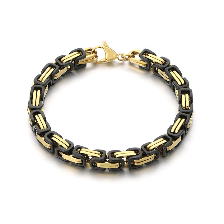 Byzantine Chain Geometric Titanium Steel Bracelet (Luxury Street Edgy Wristband)