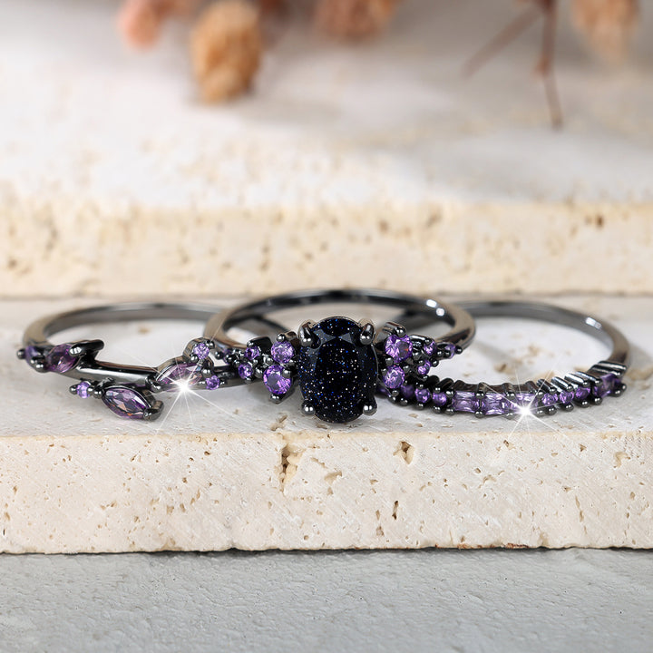 Three‑Piece Stackable Ring Set With Two‑Tone Options