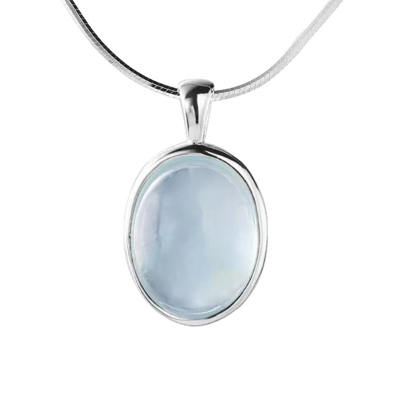Oval Gemstone Choker Set (Light Luxury Niche Fresh Necklace)