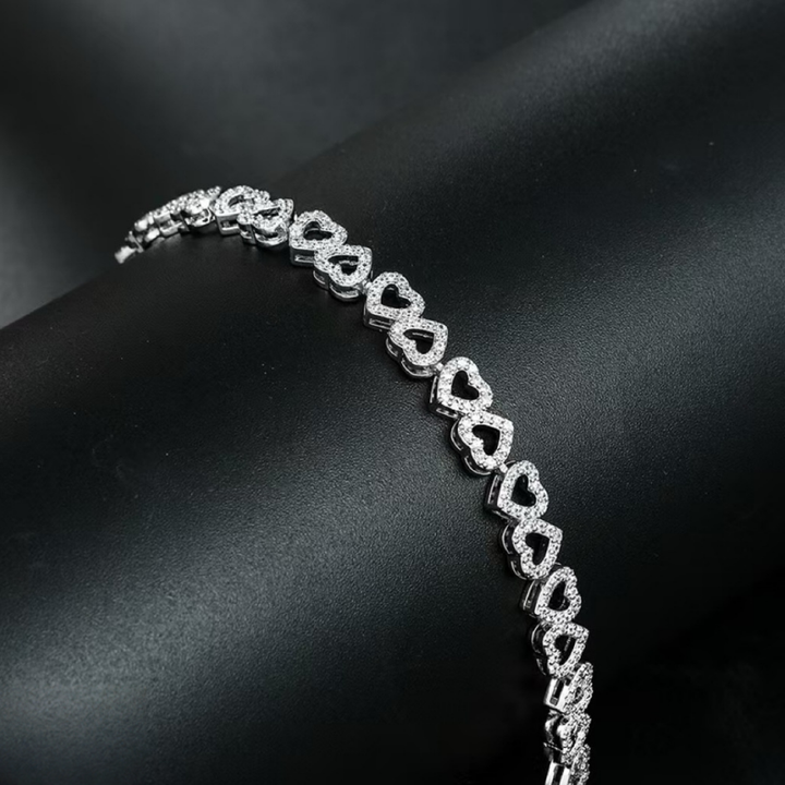 Cross & Heart Pavé Bracelet Set (Light Luxury Niche Romantic Wrist Jewelry)