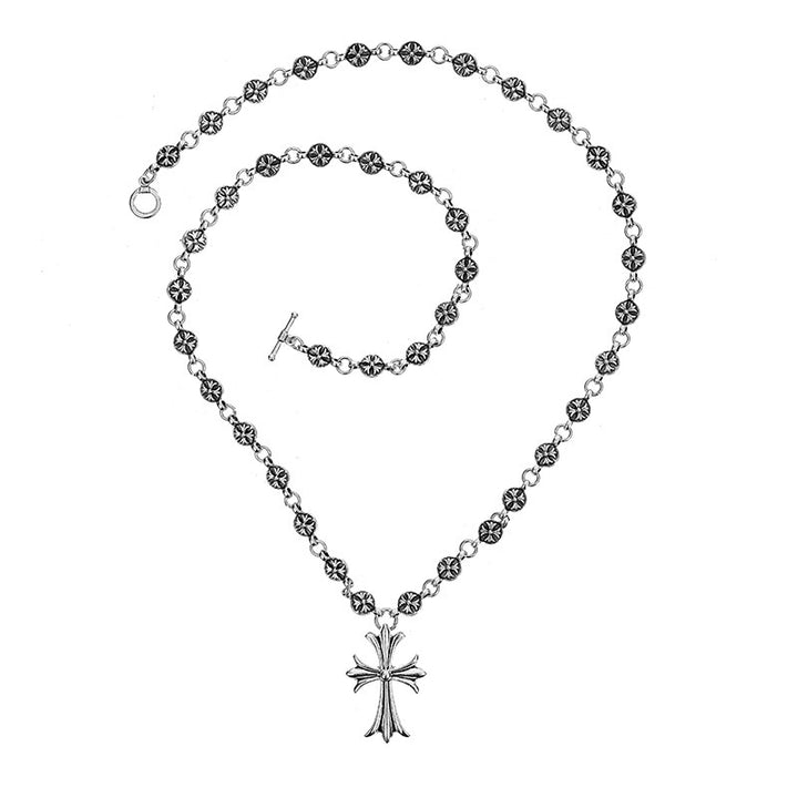 Vintage Cross Pendant Necklace (Streetwear Unisex Chain)