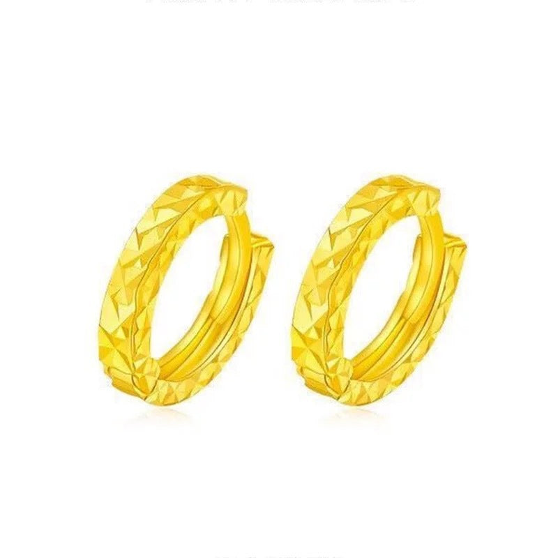 S925 Silver Faceted Huggie Hoop Earrings