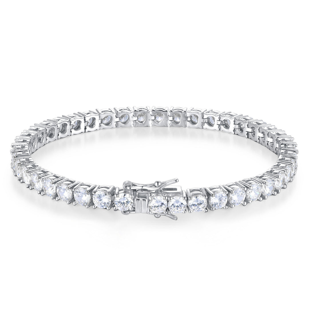 Luxury Diamond Bracelet Trio (Heart Cuff, Round Tennis, Heart Tennis)