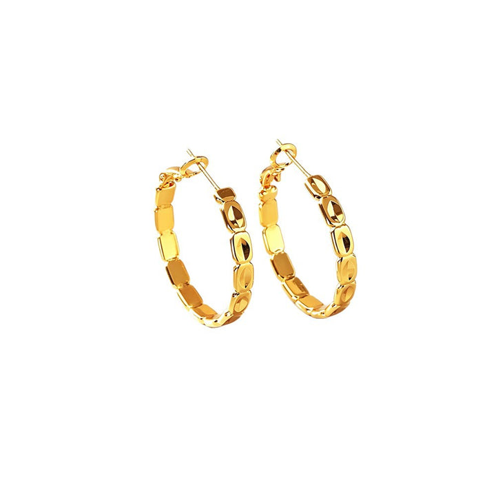 Open Chain Link Pig Nose Hoop Earrings, Gold & Silver Minimal Chunky Chain Hoops