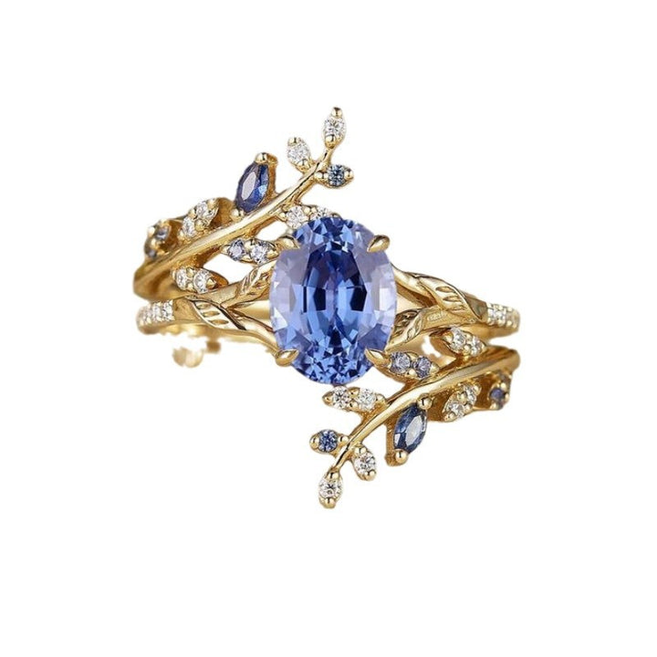 Vine Cluster-Set Gemstone Ring (Forest Romantic Ritual Style)