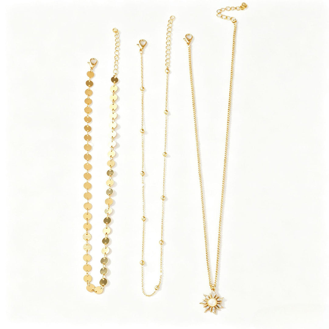 Three Layer Stackable Gold Necklace Set, 3 Styles Available, Vintage Choker