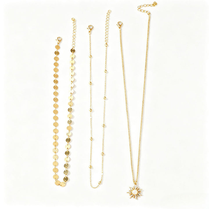 Three Layer Stackable Gold Necklace Set, 3 Styles Available, Vintage Choker