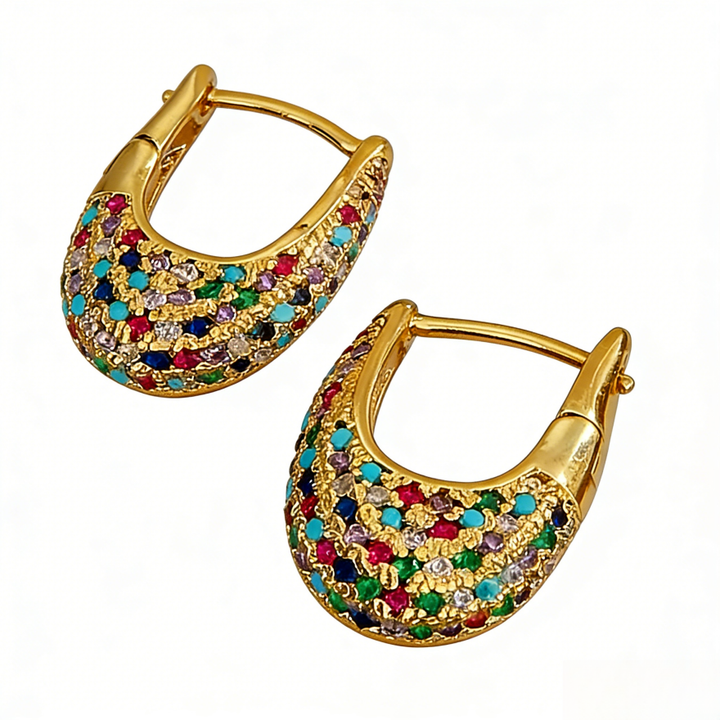 Pavé U-Shaped Hoop Earrings (Luxury Vintage Statement Earrings)