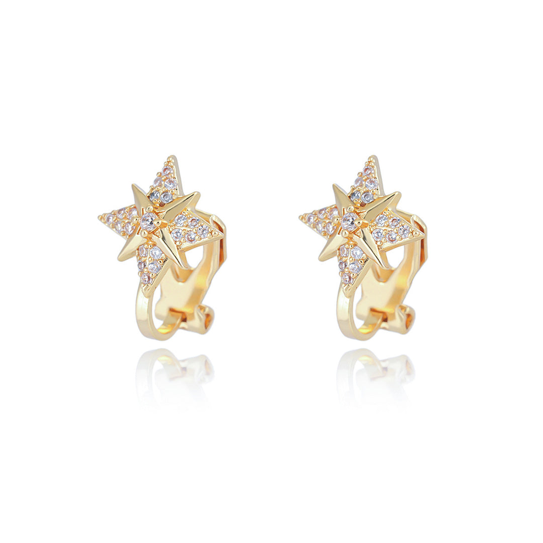 Starburst Diamond Hoop Earrings