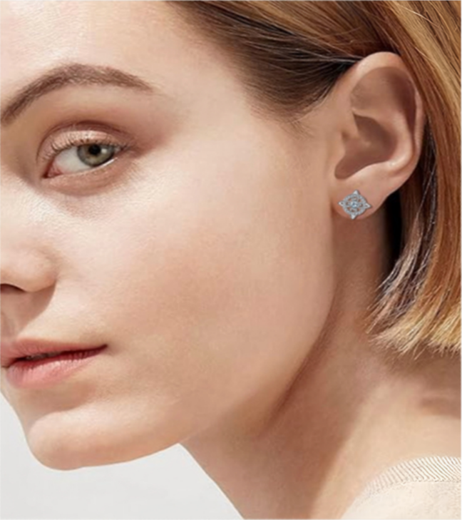 Witch's Knot Birthstone Stud Earrings (12 Colors Silver Tone Jewelry)