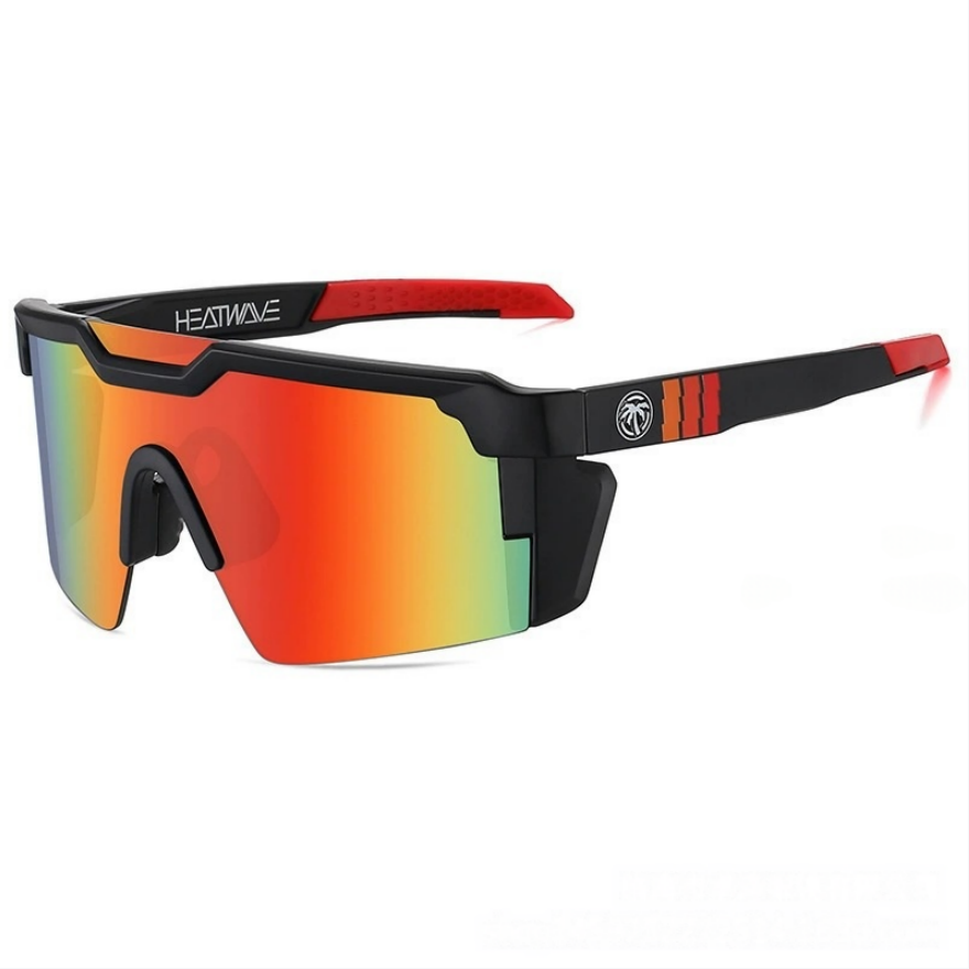 Outdoor Rimless Polarized Cycling Sunglasses, Multi-Color Coated Windproof Non-Slip Sports Shades for Running Fishing Cycling