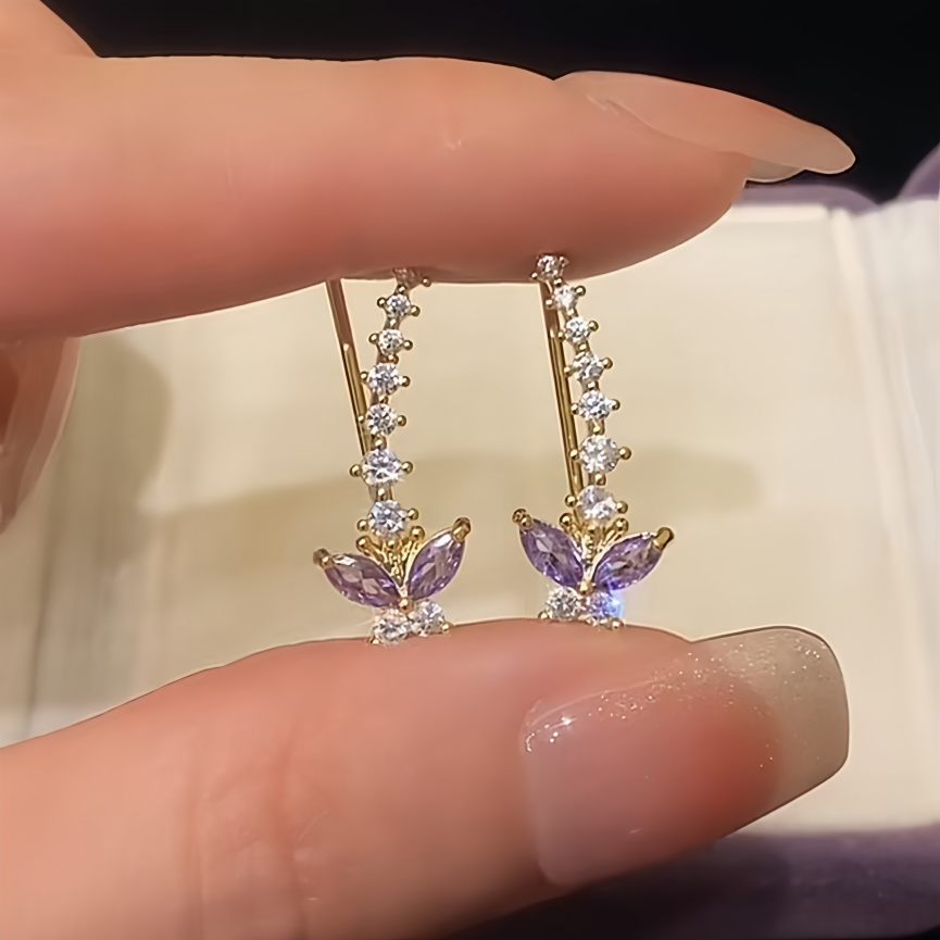 Butterfly Dance Diamond Ear Climbers (Light Luxury Niche Design Earrings)