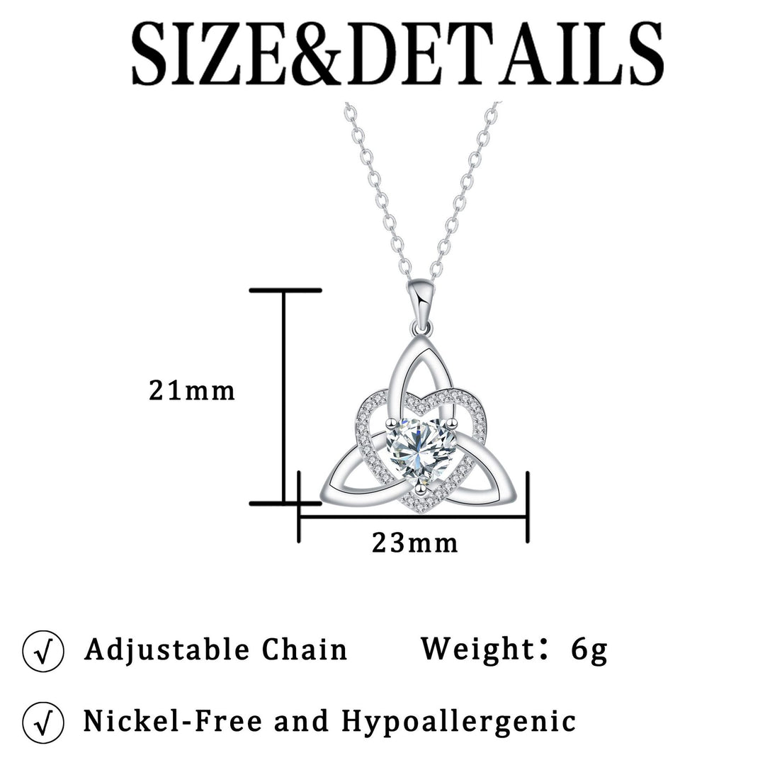 Celtic Knot Heart Center Stone Necklace (Light Luxury Niche Guardian Meaning Clavicle Chain)