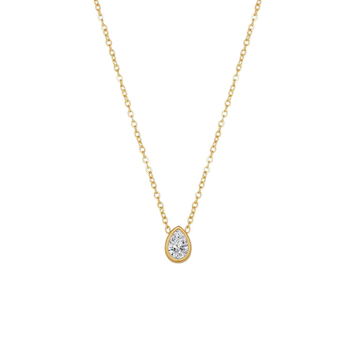 Teardrop Diamond Bezel-Set Clavicle Chain (Light Luxury Niche Minimalist Necklace)