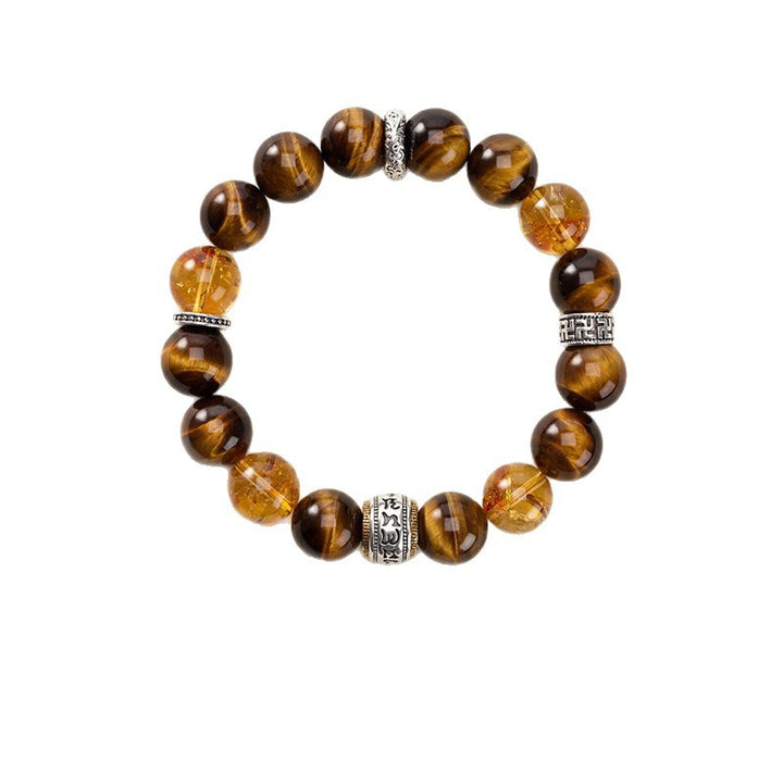 Tiger Eye & Citrine Beaded Bracelet