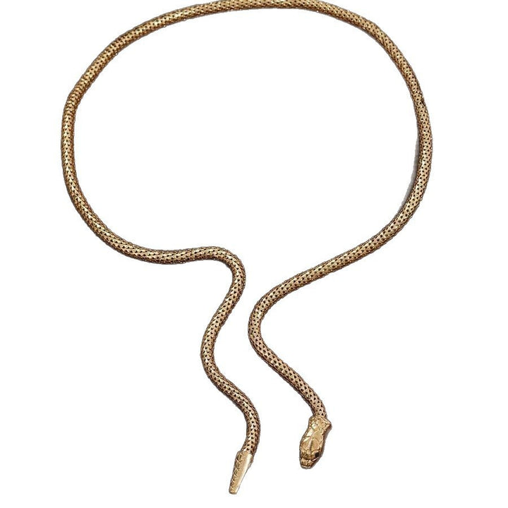 Bendable Wrapped Snake Anklet, Vintage Textured Serpent Leg Chain, Multi-use Snake Choker & Leg Jewelry