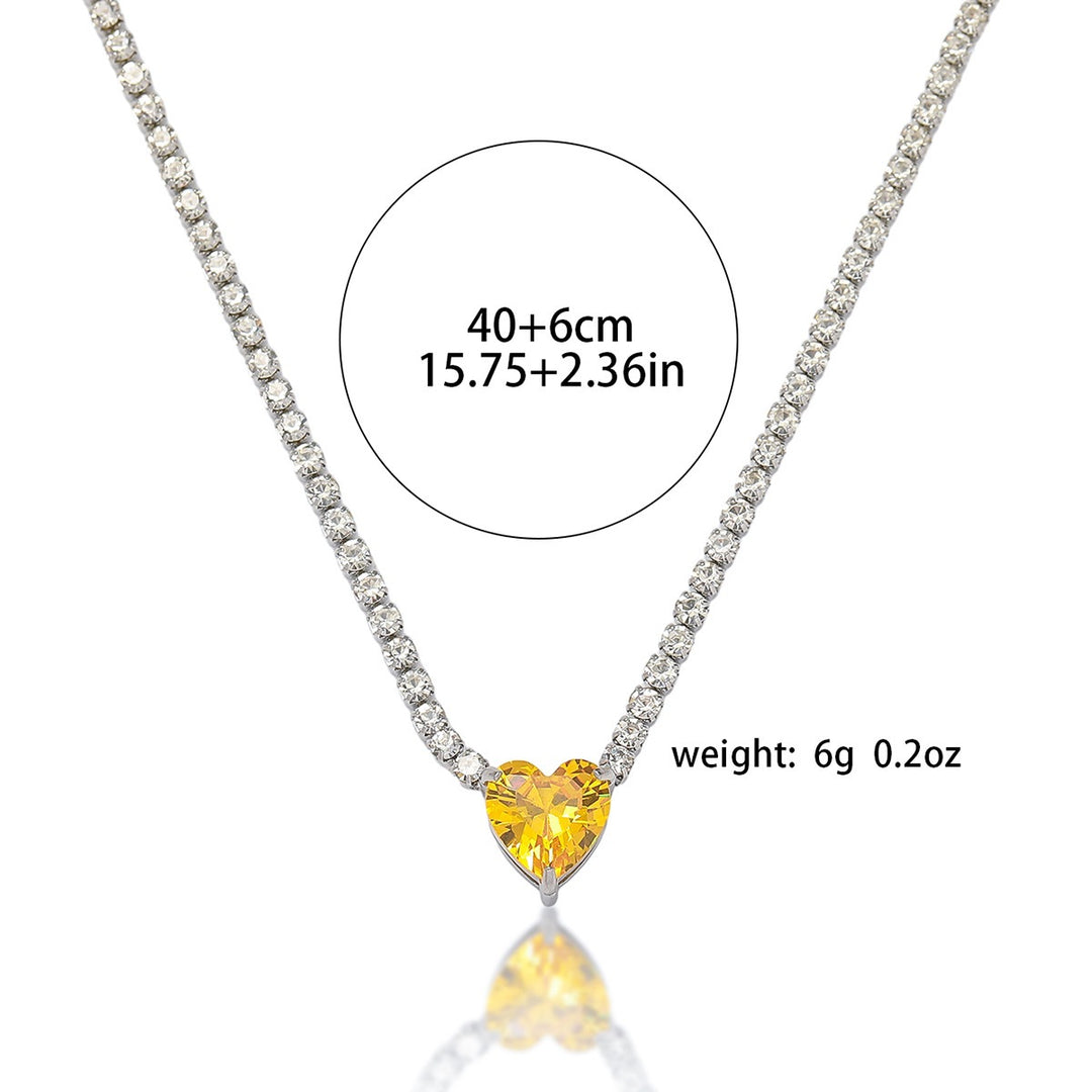 Multi-Cut Colored Diamond Tennis Necklace, Luxury Full Pave Clavicle Chain (6 Styles)