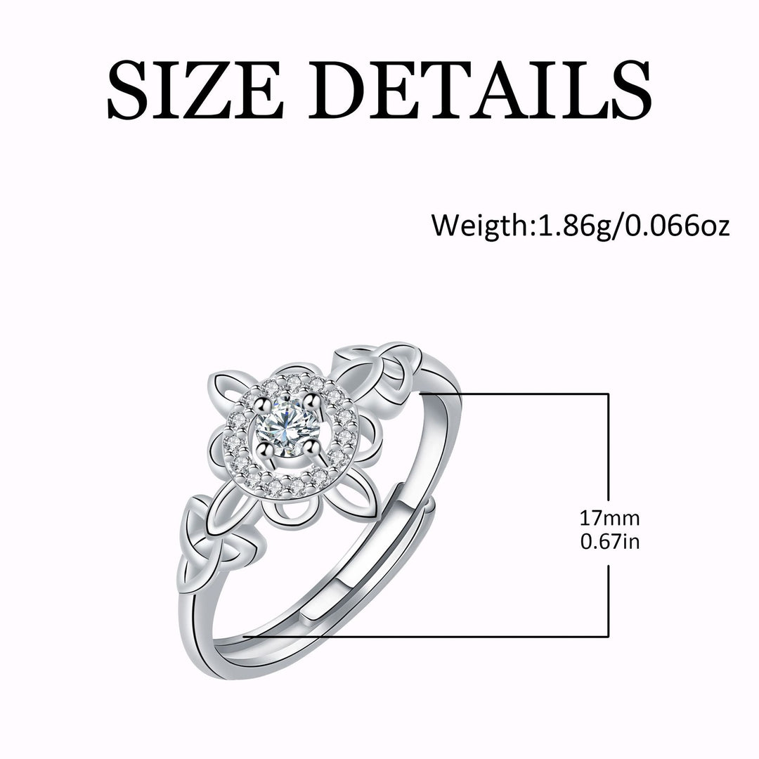 Celtic Knot Floral Pavé Ring (Luxury Vintage Elegant Band)