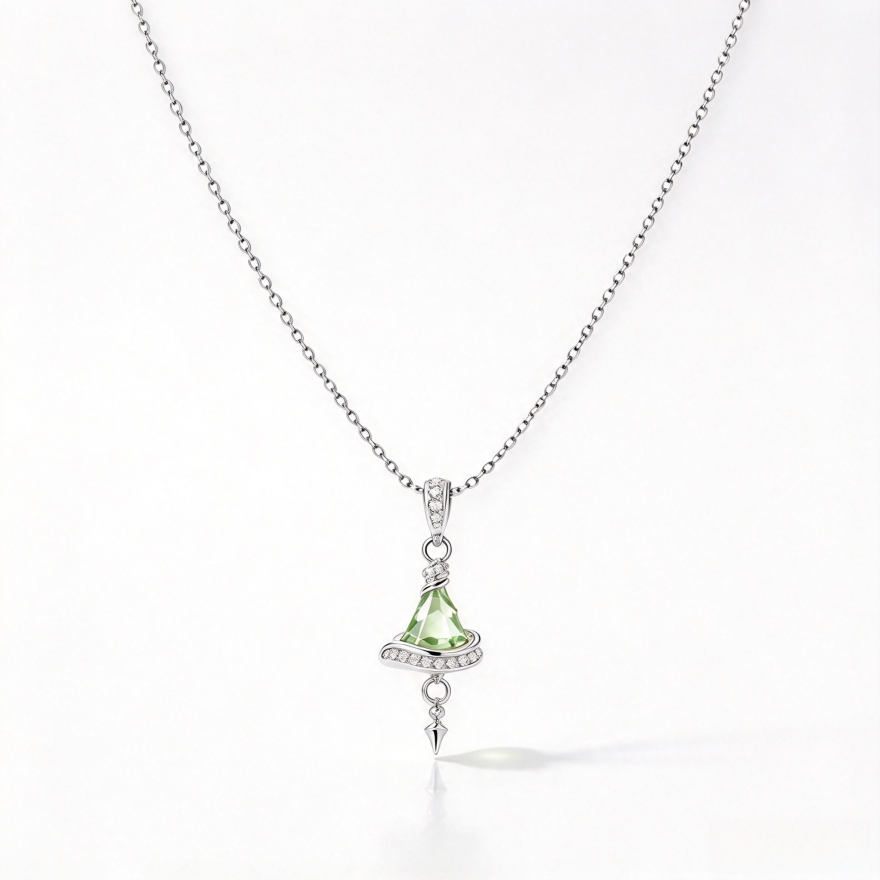 Iridescent Christmas Tree Necklace