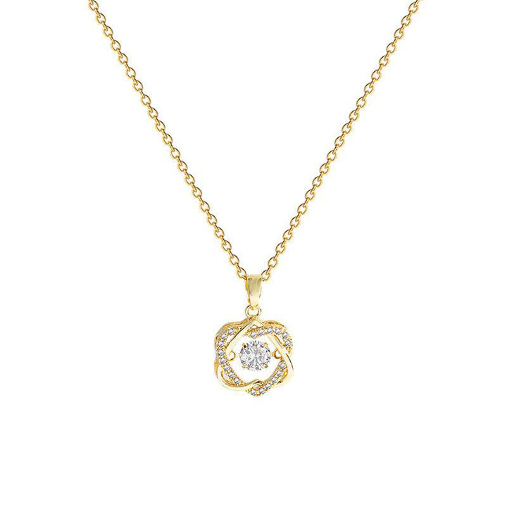 Rotatable Four-Leaf Clover Diamond Necklace, Gold & Silver 2 Colors, Dainty Choker
