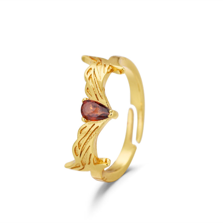 Wing Fire Heart Wing Ring (Light Luxury Niche Couple Style)