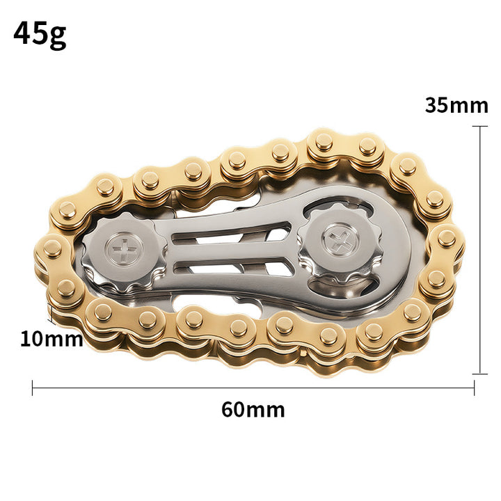 Gear Chain Metal Fidget Spinner (Stress-Relief High-Tech Creative Finger Toy)