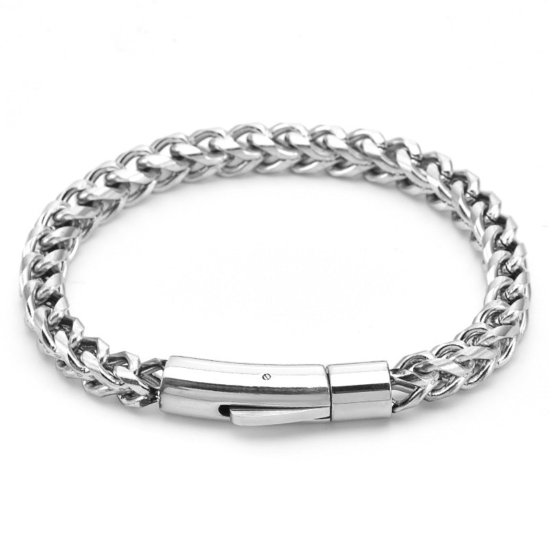 6mm Round-Polished Bold 18K Titanium Steel Bracelet (Multi-Color Men's Edgy Style)