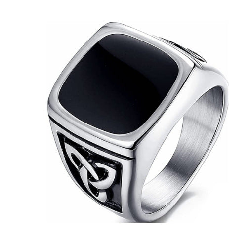 Retro Viking Celtic Knot Enamel Men's Ring