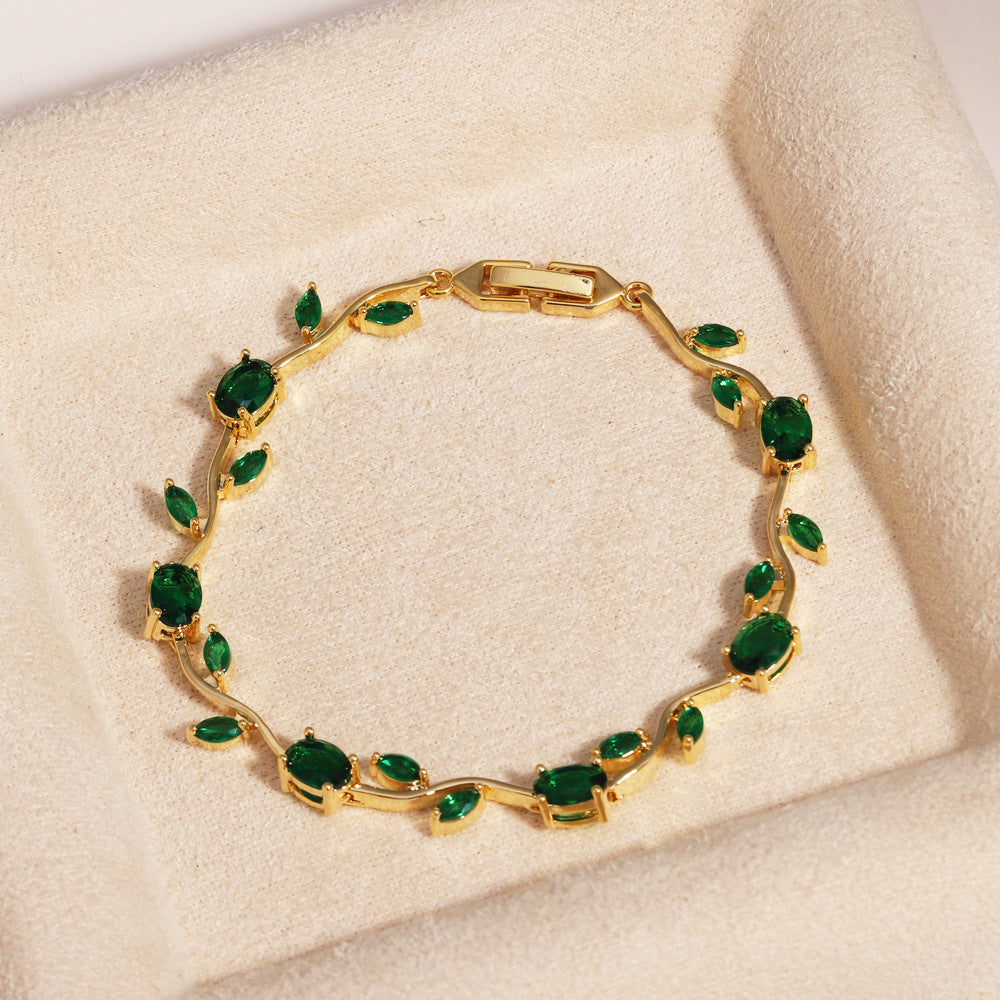 Colored Gem Vine Bracelet (Light Luxury Romantic Style)