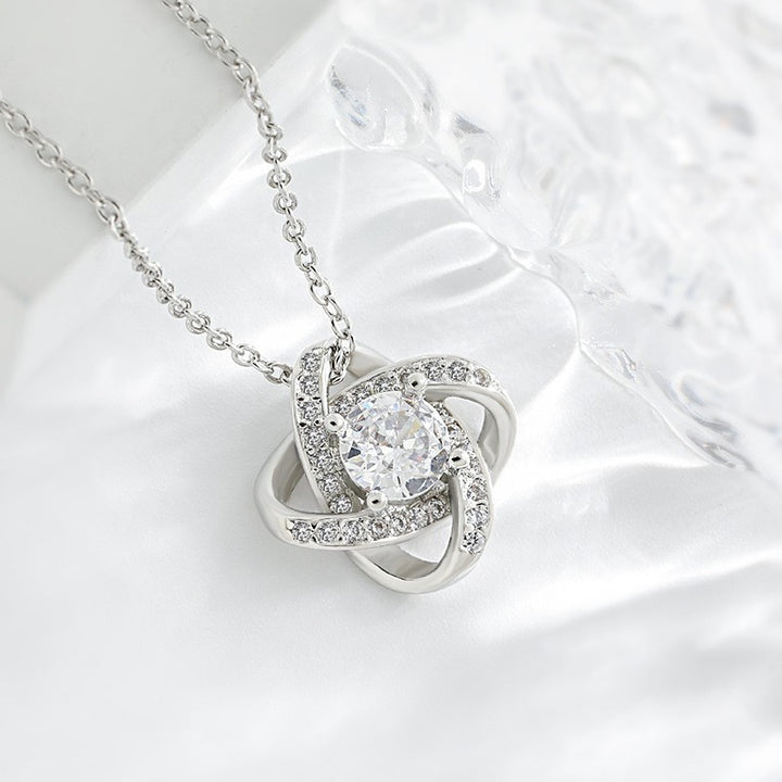 S925 Sterling Silver Gold-Plated Eternal Knot "To My Daughter" Necklace (Motherly Love Memorial Style)