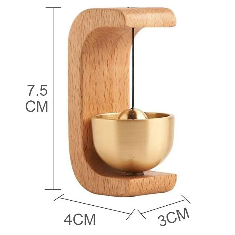 Wooden Base Brass Magnetic Doorbell (Vintage Practical Style Series)