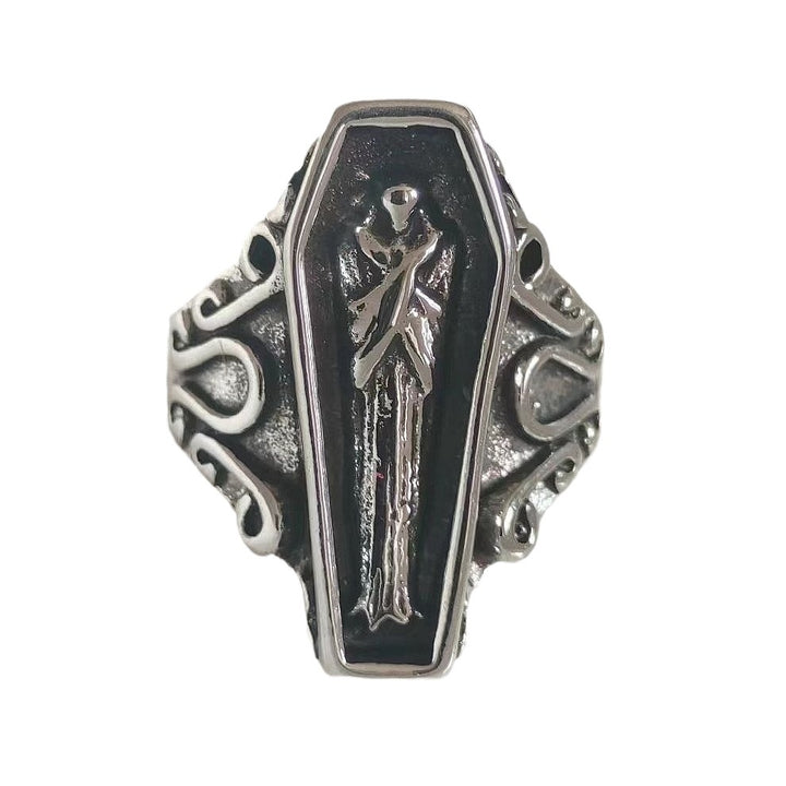 INS Gothic Vampire Coffin Resin Ring – Retro Punk Style Jewelry