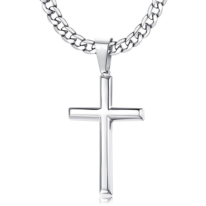 Minimal Polished Cross Necklace (Men's Modern Luxury Style)