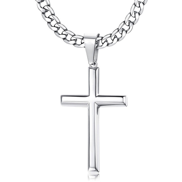 Minimal Polished Cross Necklace (Men's Modern Luxury Style)