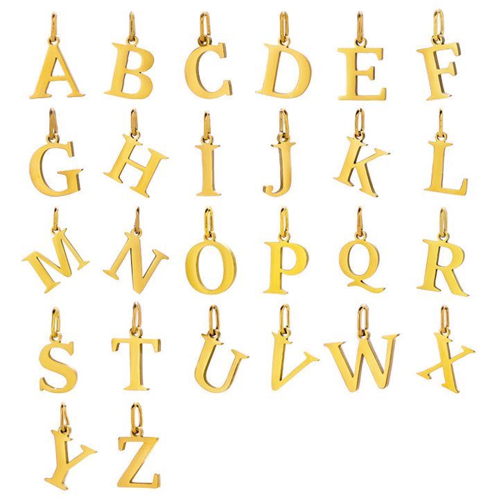 Unisex Stainless Steel 18K Gold Cross & Alphabet Bracelet