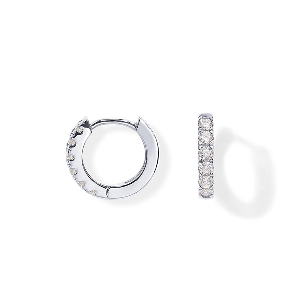 Pavé Diamond Hoop Earrings for Women – Minimal Luxury Huggie Jewelry