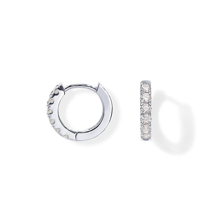 Pavé Diamond Hoop Earrings for Women – Minimal Luxury Huggie Jewelry