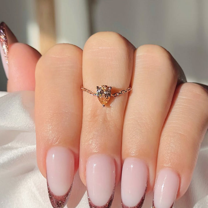 Pear Colored Gem Adjustable Ring (Sweet Vitality Multi-Color Style)