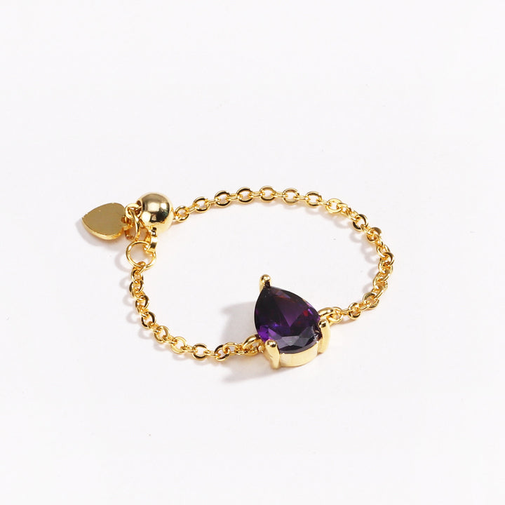 Pear Colored Gem Adjustable Ring (Sweet Vitality Multi-Color Style)