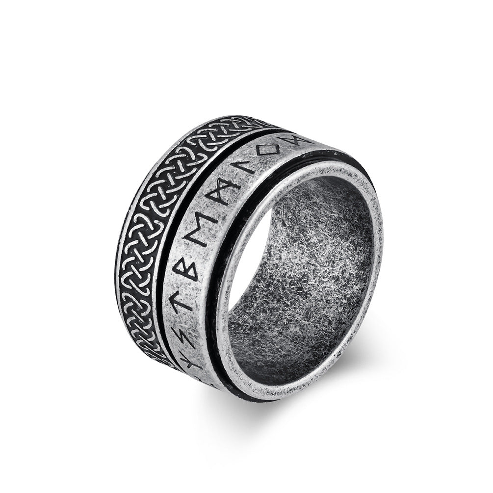 Viking Runes Celtic Knot Spinner Ring for Men – Bold and Unique Statement Ring