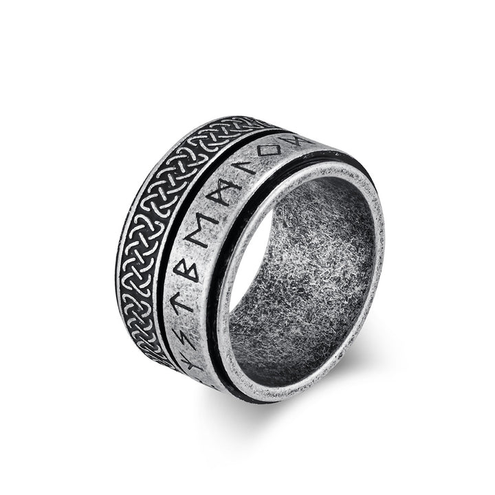 Viking Runes Celtic Knot Spinner Ring for Men – Bold and Unique Statement Ring