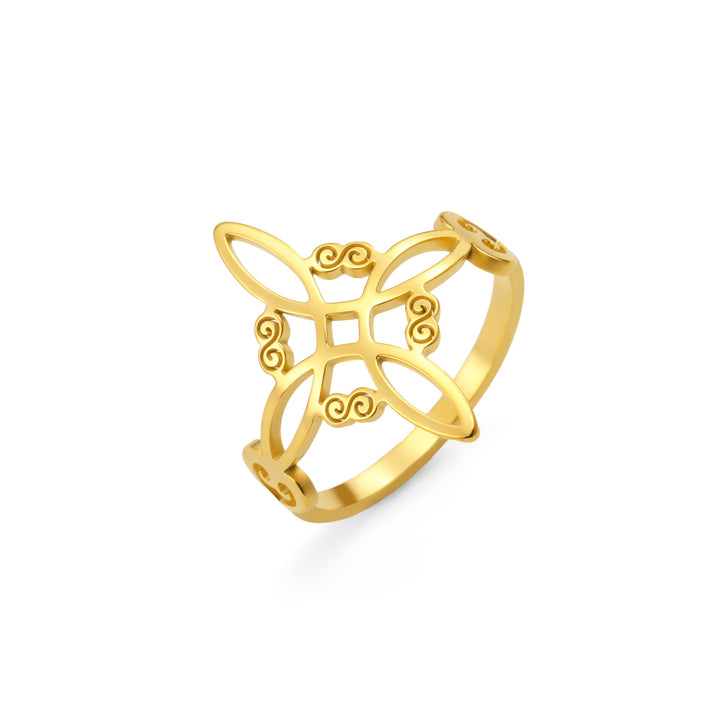 S925 Silver Witch Knot Pattern Ring for Men and Women