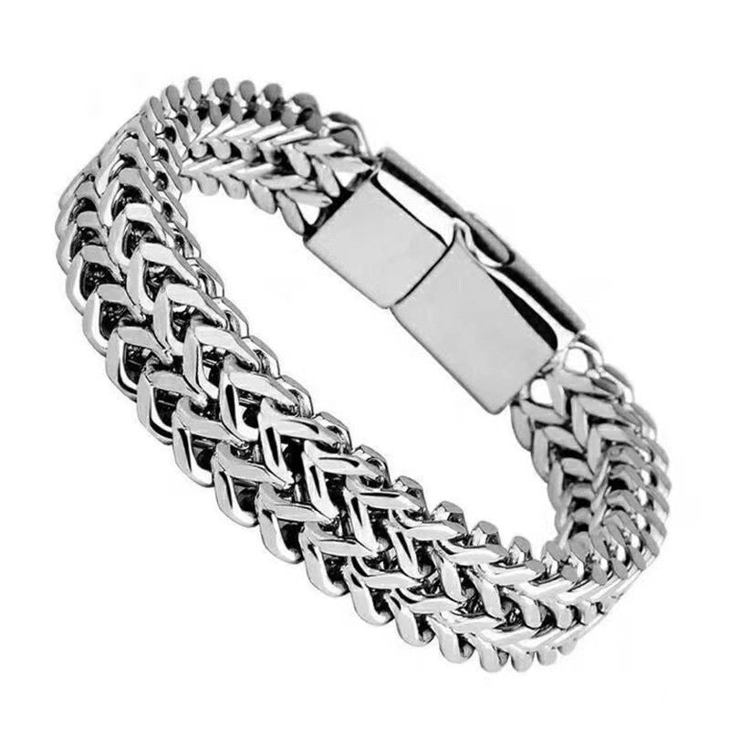 Double Row Dragon Bone Magnetic Clasp Men's Bracelet