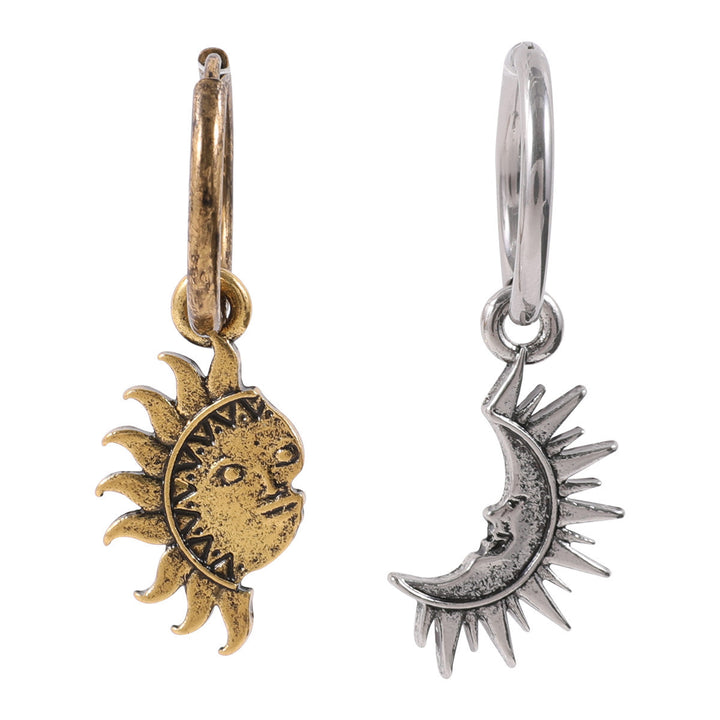 Sun & Moon Asymmetric Couples Jewelry Set – Necklace & Earrings