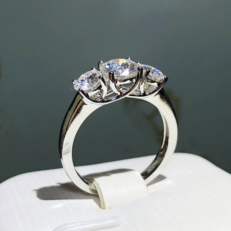 3-in-1 Open Diamond Ring - PT950 Eight Hearts Eight Arrows Adjustable Women's Ring