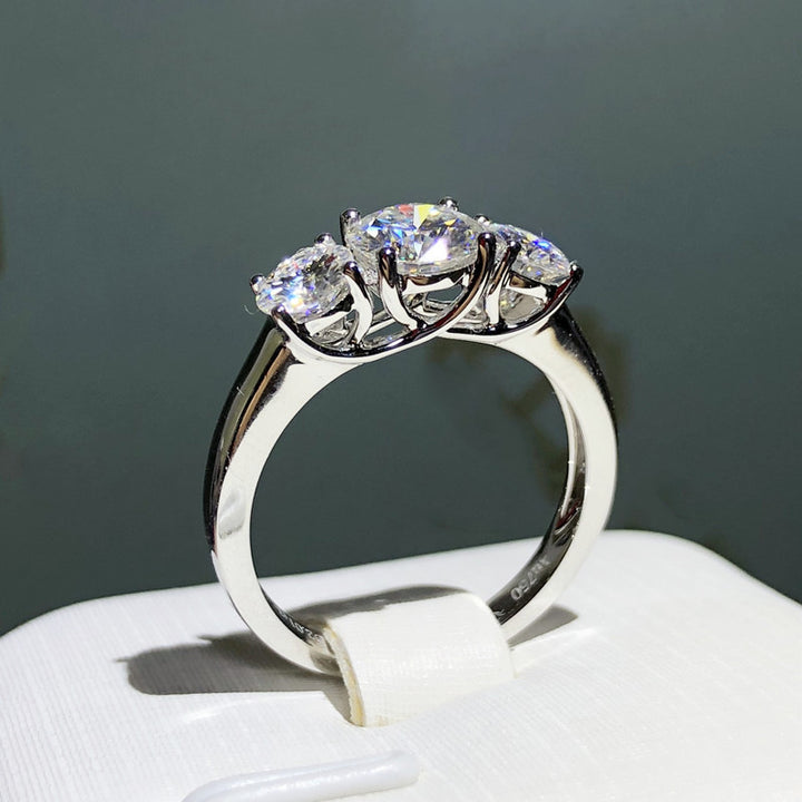 3-in-1 Open Diamond Ring - PT950 Eight Hearts Eight Arrows Adjustable Women's Ring