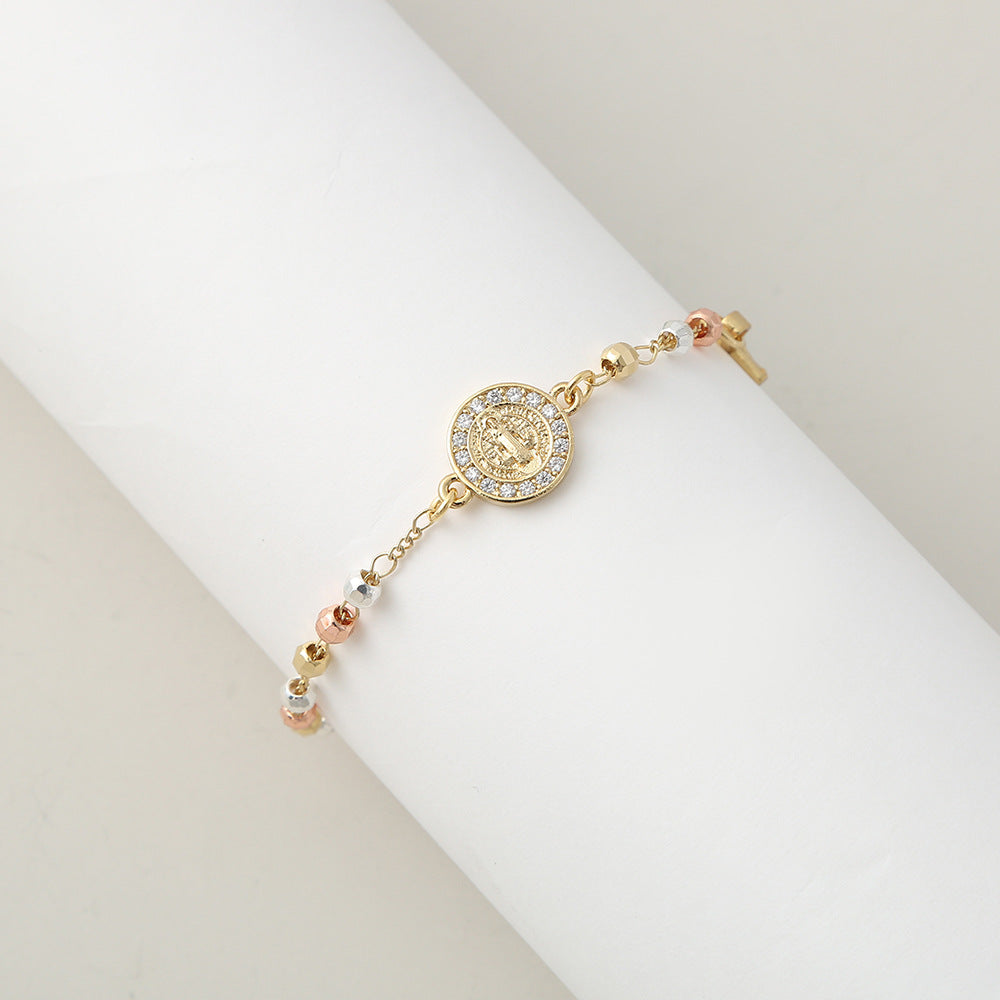 Light Luxury Virgin Mary Micro-Inlaid Beaded Bracelet