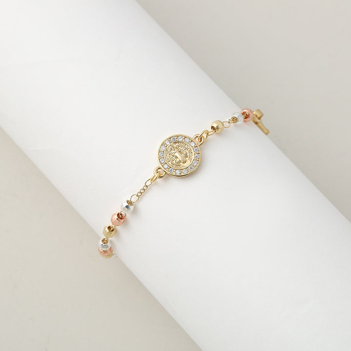 Light Luxury Virgin Mary Micro-Inlaid Beaded Bracelet