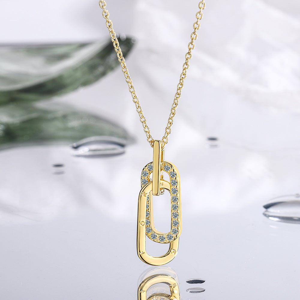 Minimalist Light Luxury Double-Loop Micro-Diamond Choker