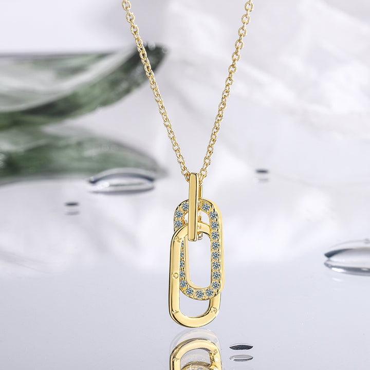 Minimalist Light Luxury Double-Loop Micro-Diamond Choker